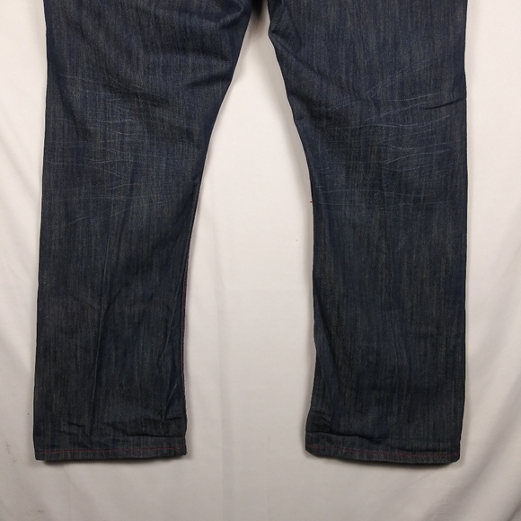 PJ Mark Jeans Men's Size 44 x 30 Relaxed Leather Piping Blue Denim - Picture 9 of 10